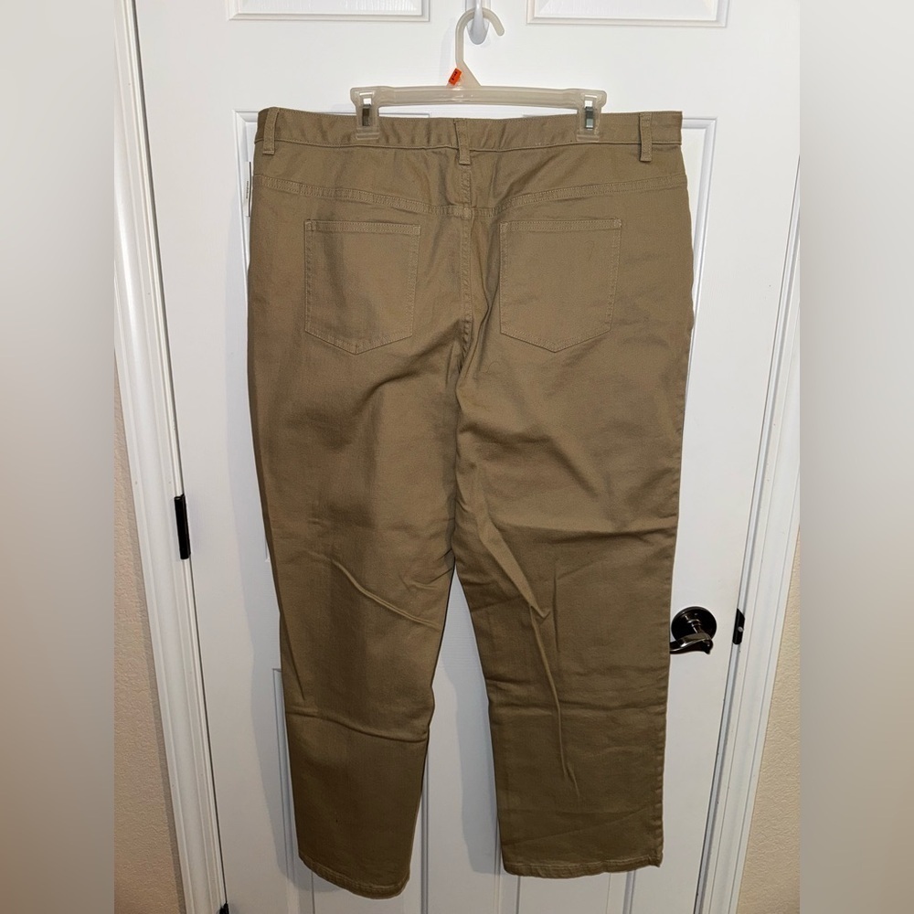 CI Banks Plus High Rise Denim Tan Khaki Pants Wide Leg Jeans Size 20W - Picture 6 of 7